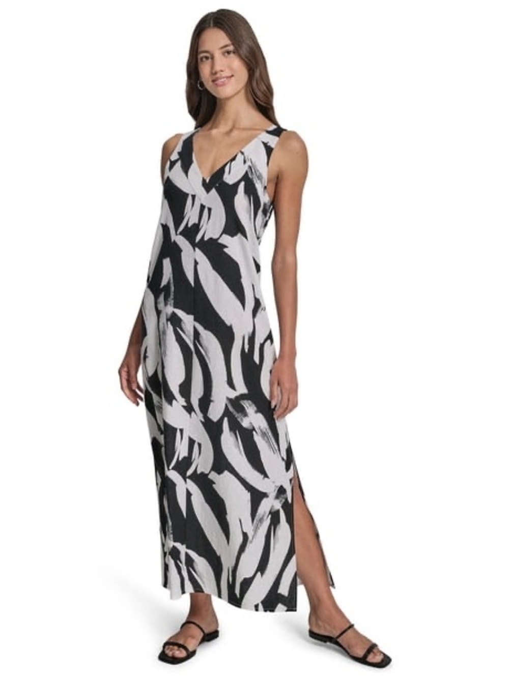 DKNY Linen Blend Maxi Dress